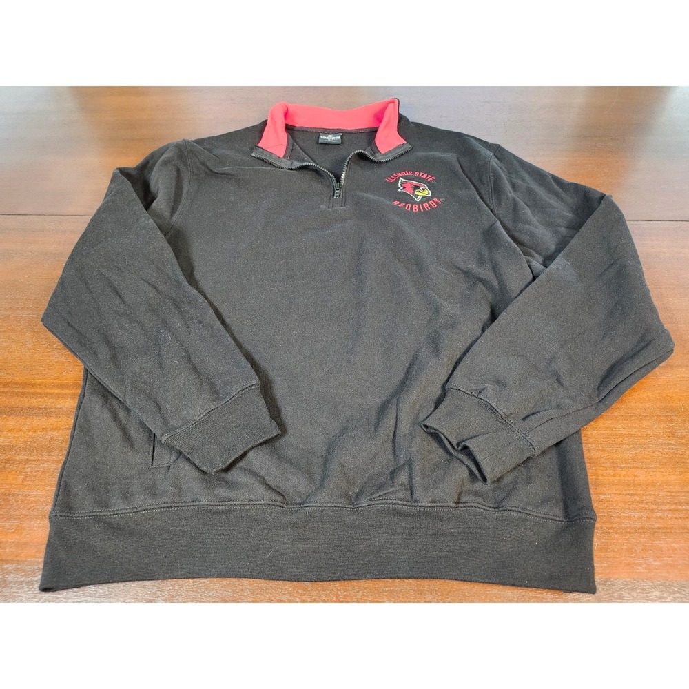 Colosseum Illinois State Redbirds Quarter Zip Sweatshirt Mens XL Black Fleece